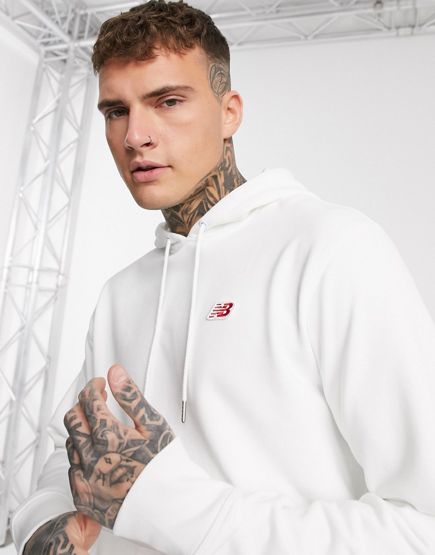New Balance Small Logo Hoodie In White