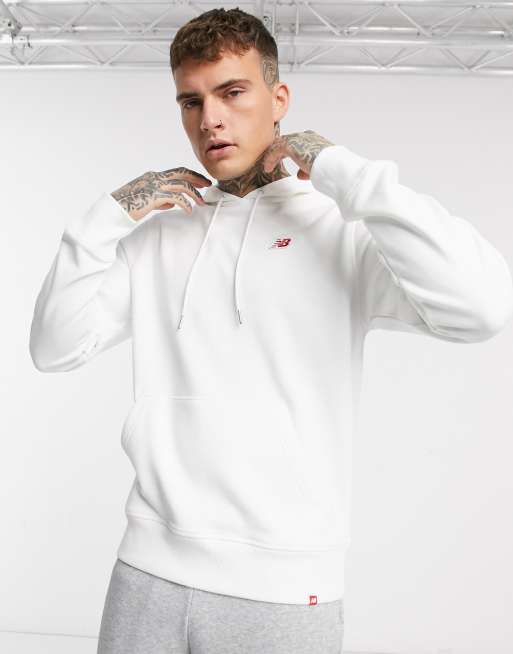 New Balance small logo hoodie in white