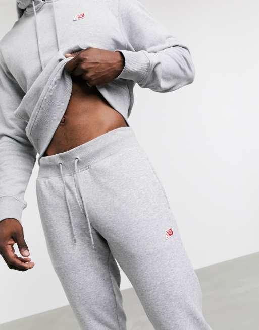 New balance best sale grey joggers mens