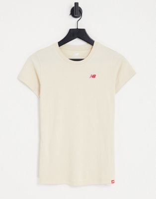 New Balance small logo t-shirt in beige