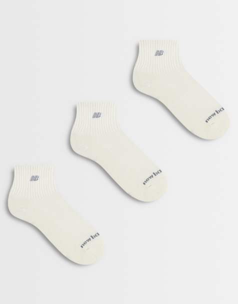 New Balance sokken met logo patch, 3-pack, enkelsokken in gebroken wit - view 1