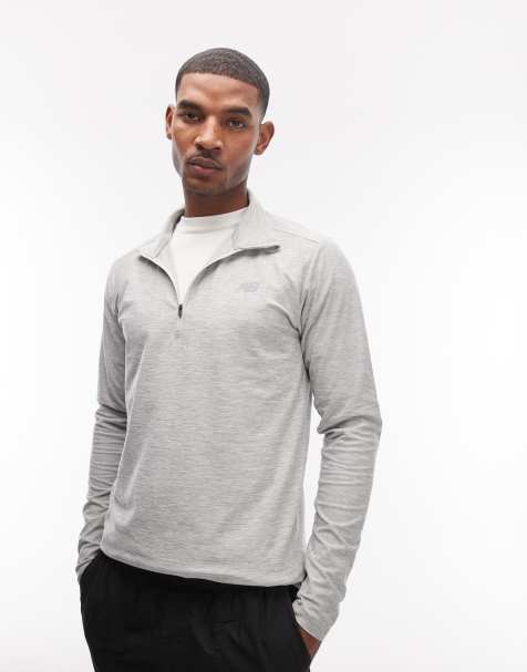 New Balance space dye 1/4 zip top in grey - view 1