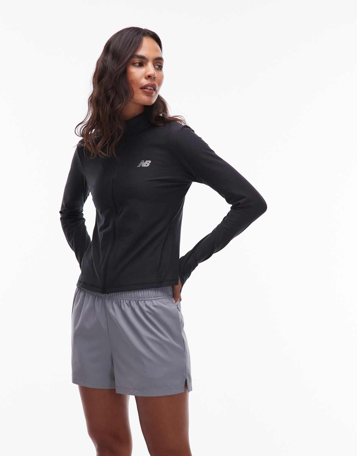 New Balance Space dye full zip in black heather