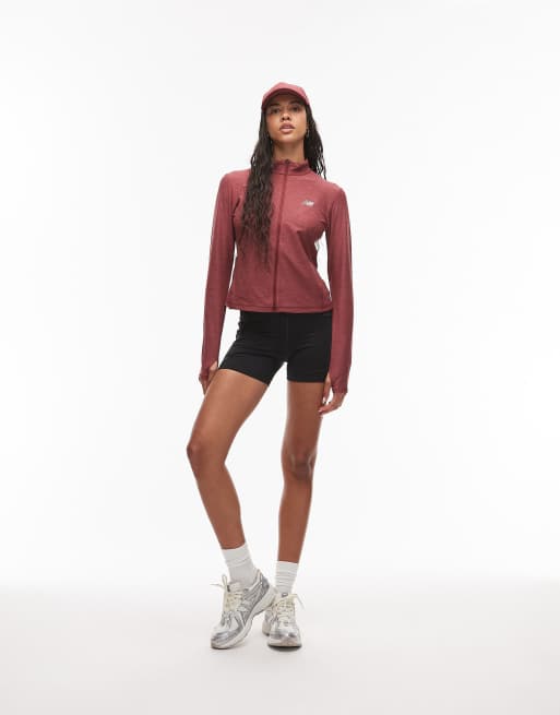 New Balance Space dye full zip jacket in washed burgundy, 4 of 4