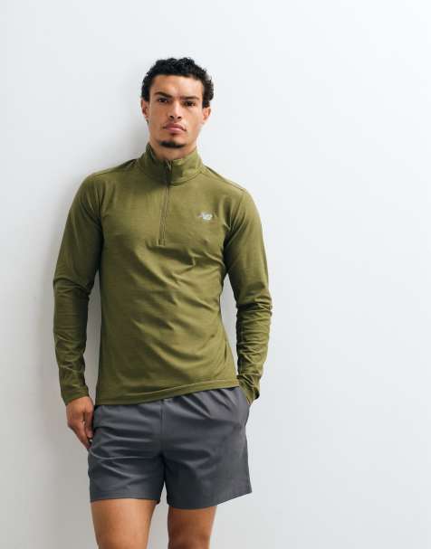 New Balance space dye top met 1/4-rits in kaki - view 1