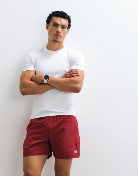New Balance sport essential 5 inch shorts in burgundy - view 1