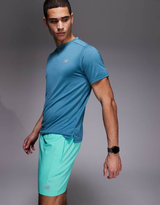 New Balance Sport Essentials 5 inch shorts in green, 3 of 5