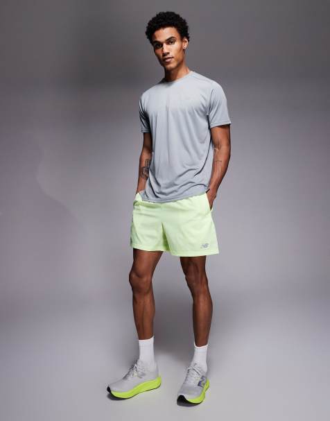 New Balance Sport Essentials 5 inch shorts in neon yellow