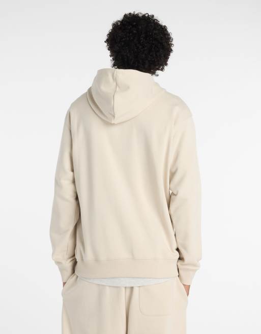 New Balance - Sport Essentials - Felpa con cappuccio beige in spugna, 4 di 4