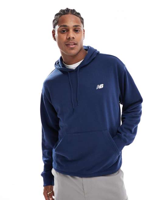 New Balance - Sport Essentials - Felpa con cappuccio blu in tessuto french terry
