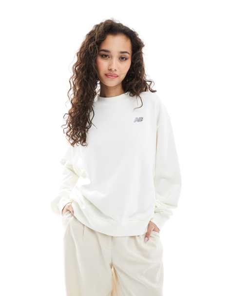 New Balance - Sport Essentials - Felpa girocollo bianca in spugna - view 1