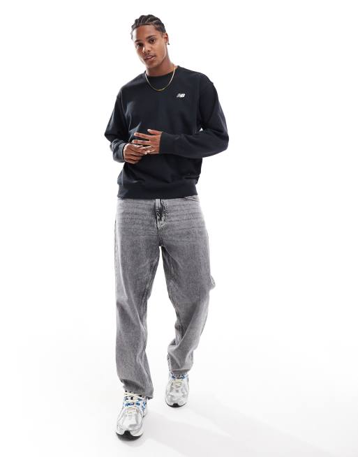New Balance - Sport Essentials - Felpa girocollo nera in spugna , 4 di 4