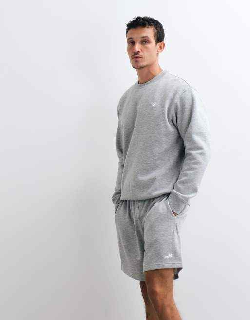 New Balance sport essentials fleece terry 7 inch short in grijs, 3 van 5