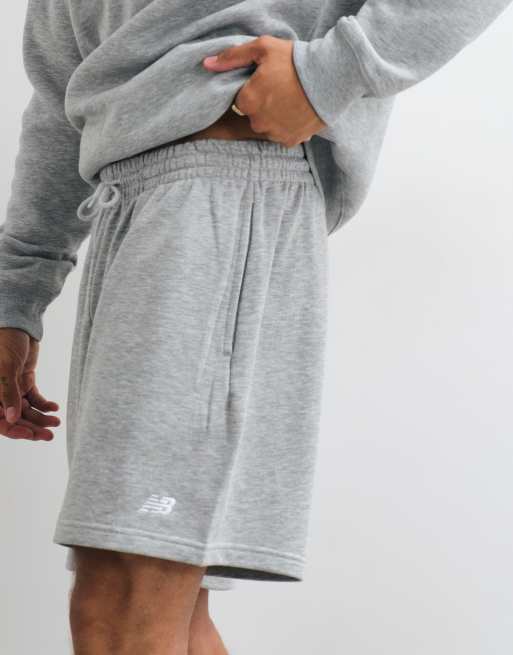 New Balance sport essentials fleece terry 7 inch short in grijs, 5 van 5