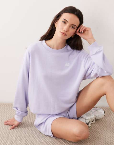 New Balance Sport essentials french terry crew in smoked violet
