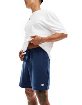 New Balance sport essentials french terry short 7"" in blue - view 1