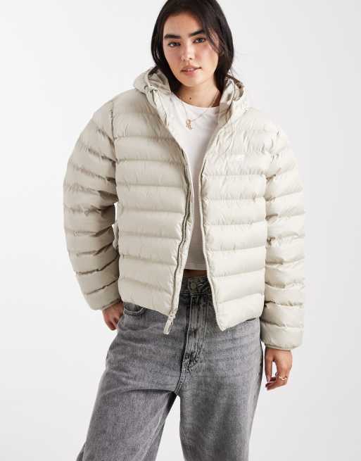 New Balance Sport essentials hooded puffer jacket in shipyard