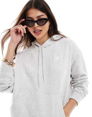 New Balance - Sport Essentials - Kapuzenpullover aus Frottee in Grau