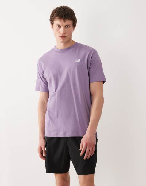 New Balance - Sport Essentials - Katoenen T-shirt in paars - view 1
