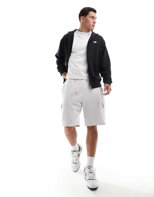 New Balance sport essentials logo french terry full zip in black, 3 of 4