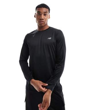 New Balance Sport Essentials long sleeve t-shirt in black