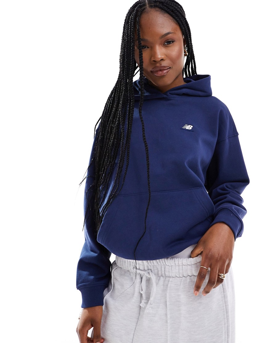 New Balance Sport essentials premium fleece hoodie in blue