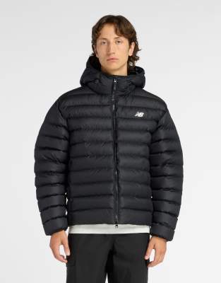 Sport Essentials - Pufferjacke in Schwarz mit Kapuze Schwarz M