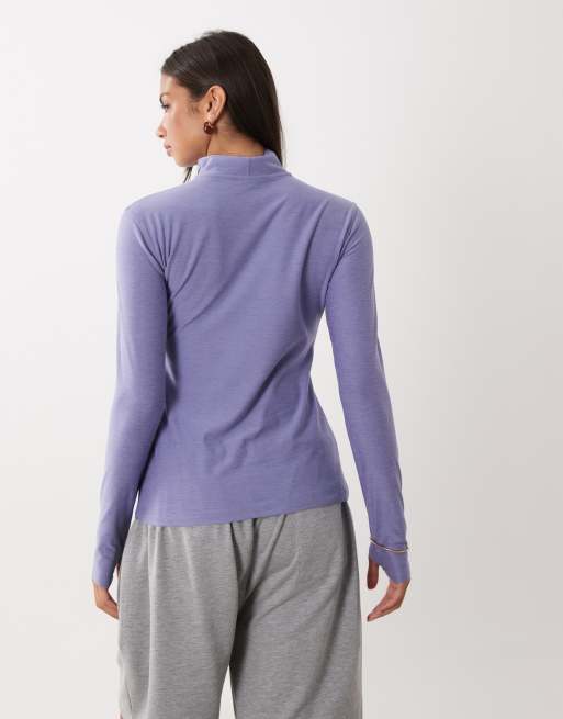 New Balance Sport essentials space dye 1/4 zip in dark smoked violet, 4 of 4