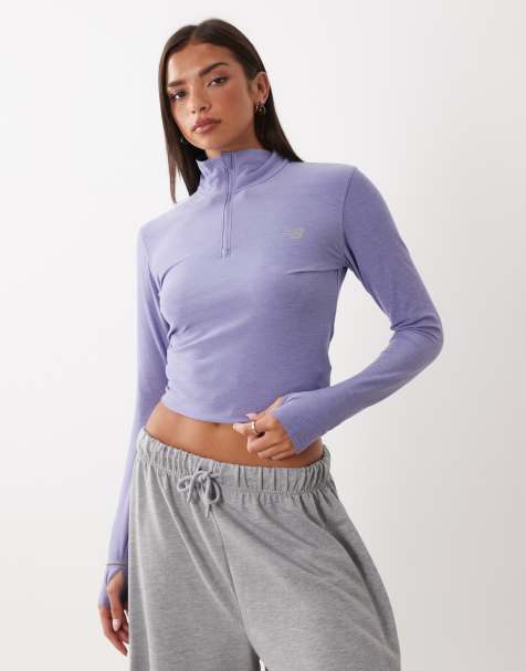 New Balance Sport Essentials Space Dye 1/4-Zip in dunklem rauchigem Violett - view 1