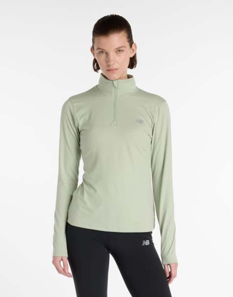 New Balance - Sport Essentials - Sweatshirt met 1/4 rits groene spacedye - view 1