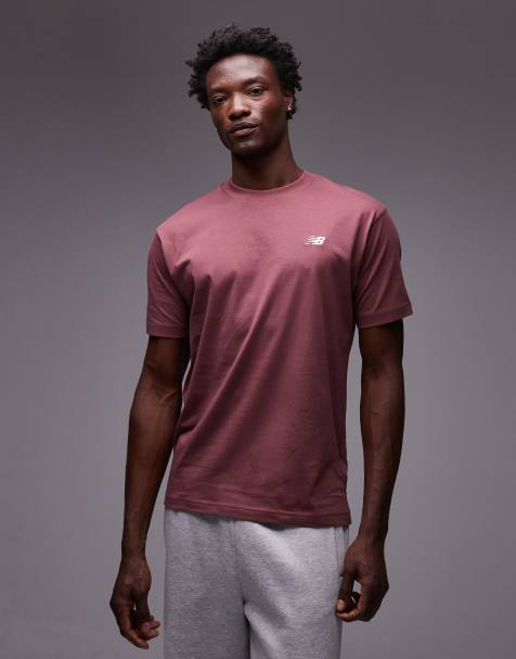 New Balance – Sport Essentials – T-Shirt aus Baumwolle in verwaschenem Burgunderrot - view 1