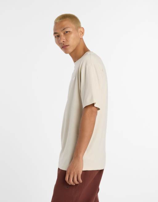 New Balance - Sport Essentials - T-shirt beige in cotone, 3 di 4