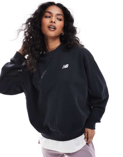 New Balance Sport Essentials Trui van badstof in zwart ASOS