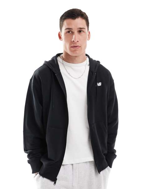 New Balance - Sport Essentials - Vest van badstof met rits en logo in zwart - view 1