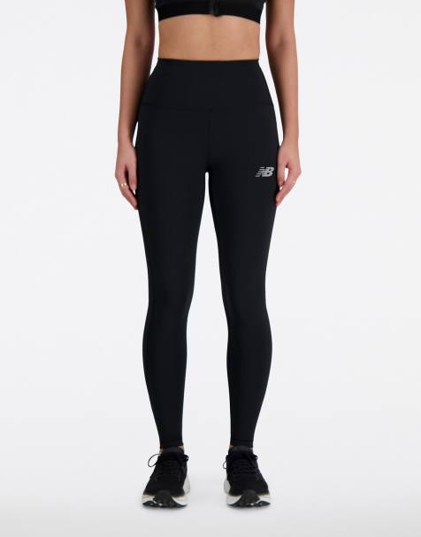 New Balance - Sport - Leggings sportivi a vita alta neri lisci - view 1