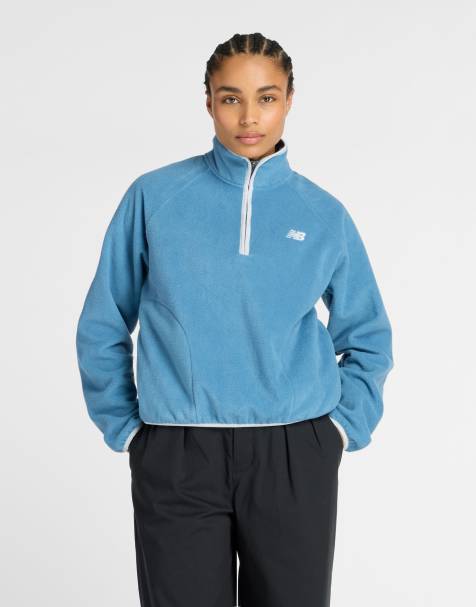 New Balance - Sport polar fleece sweatshirt met halve rits in blauw - view 1