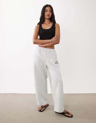 Sportliche Barrel-Jogginghose aus Fleece in Grau Grau XL
