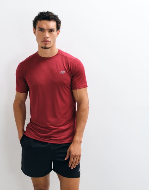 New Balance sportowy T-shirt basic w kolorze burgundowym - view 1