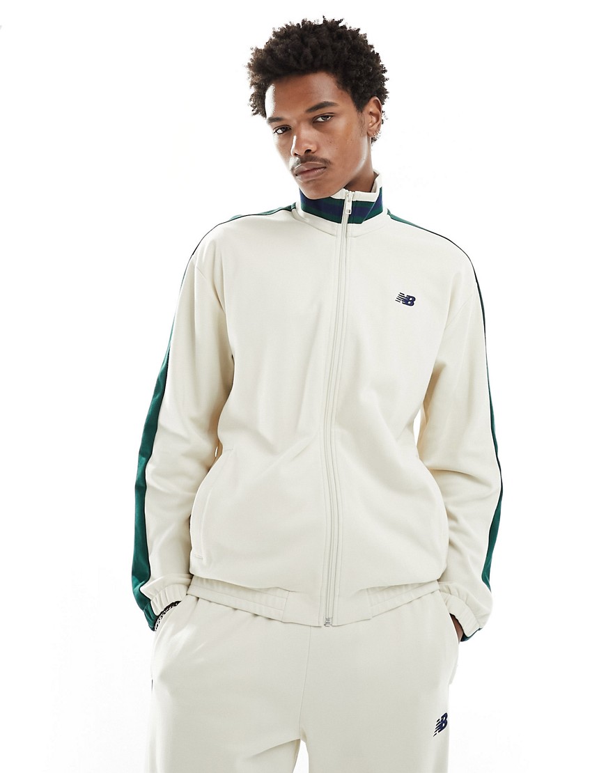 New Balance Sportswear Greatest Hits full zip jacket in beige-Neutral