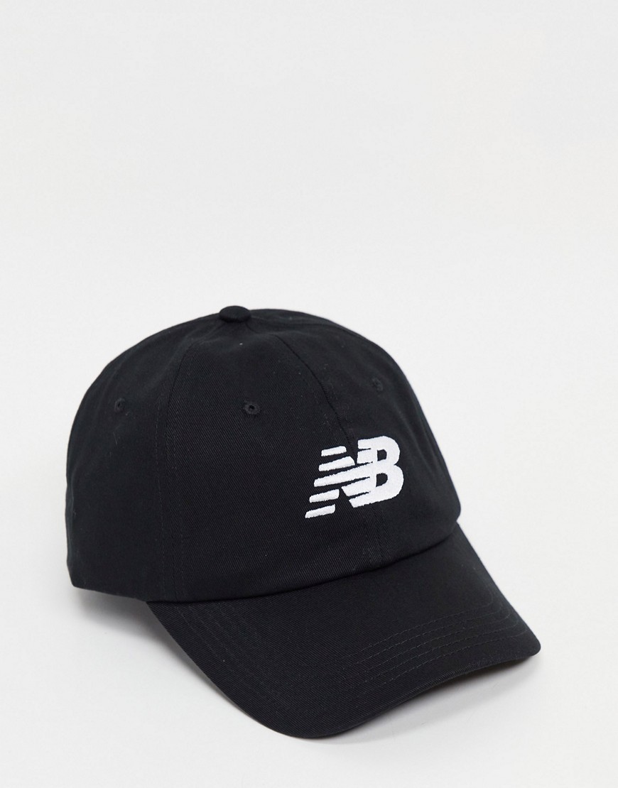 New Balance stacked logo cap in black