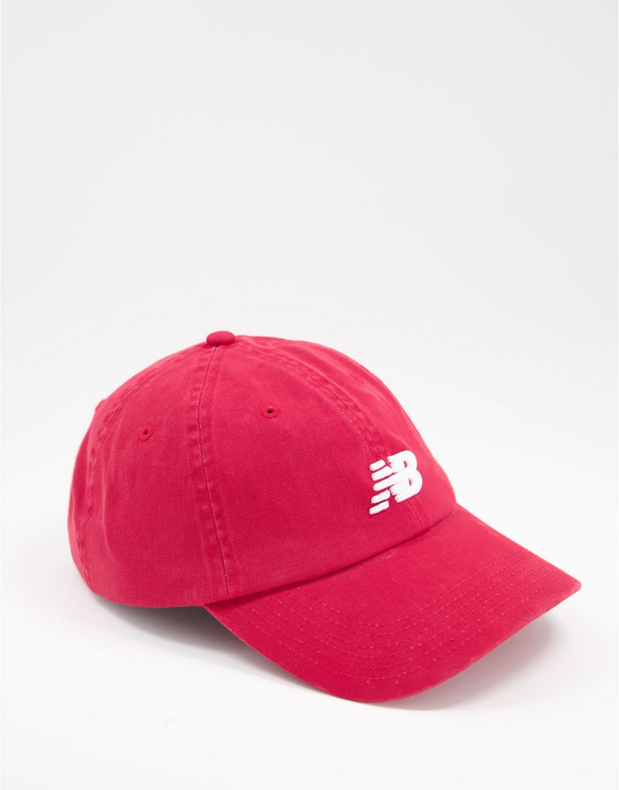New Balance stacked logo cap in red