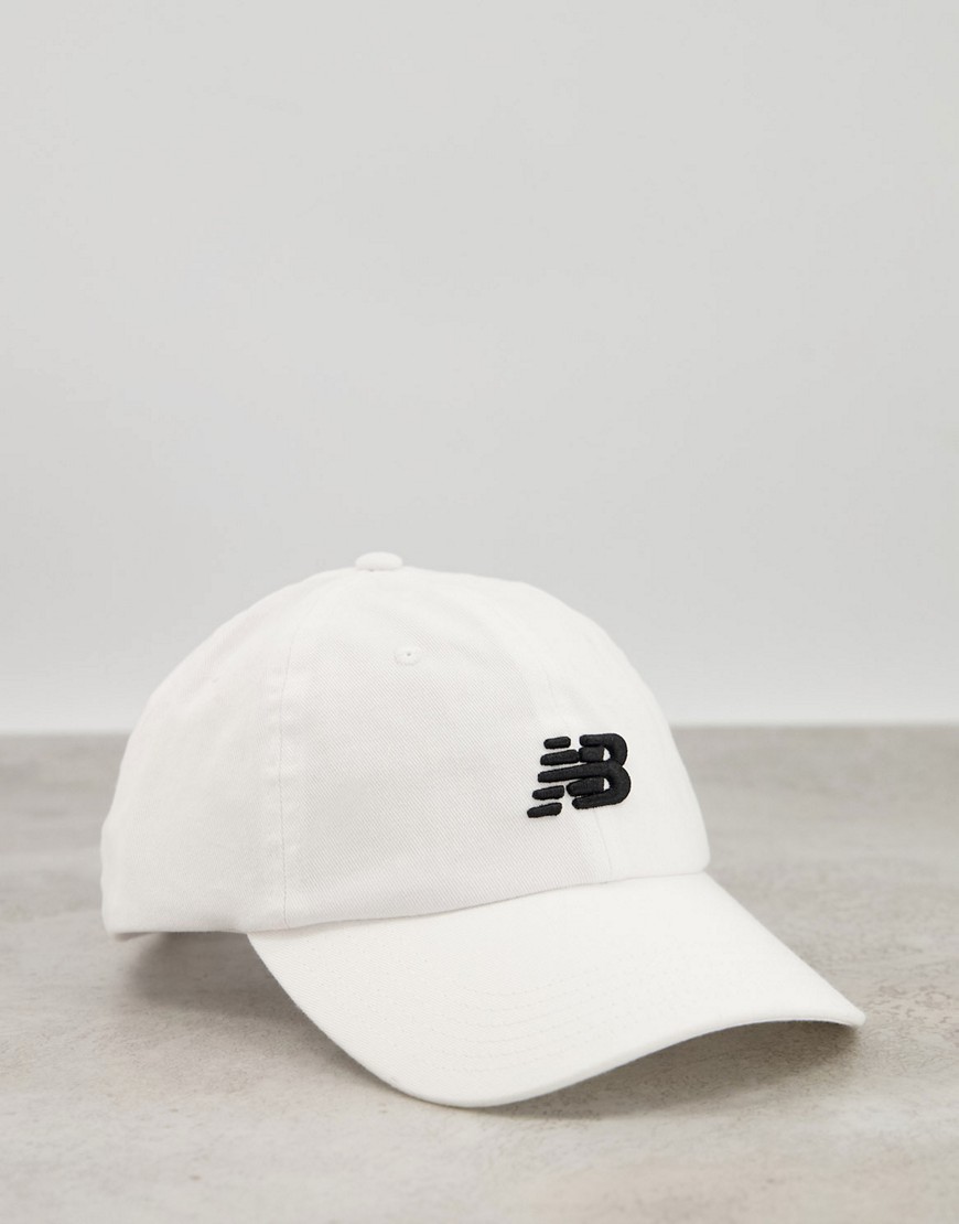 New Balance stacked logo cap in white