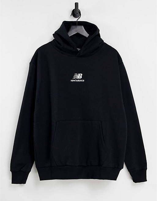 New Balance stacked logo hoodie in black - exclusive to ASOS