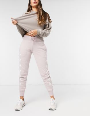 pink stacked joggers