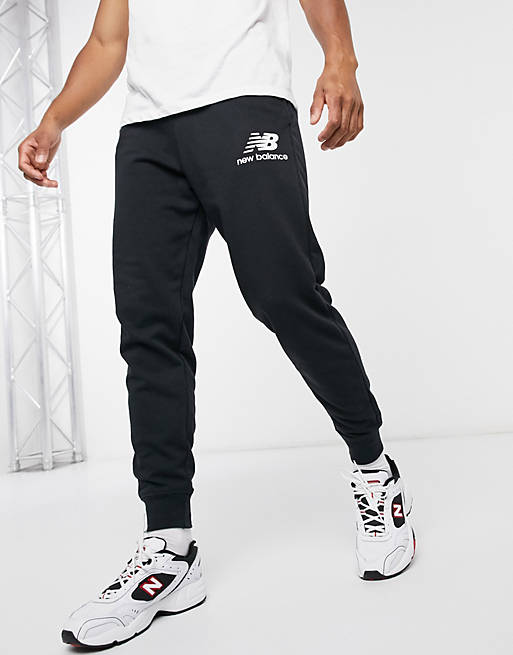 New Balance stacked logo sweatpants in black | ASOS