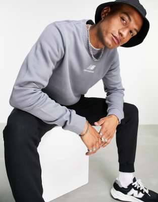 New Balance stacked logo sweatshirt in mineral grey - exclusive to ASOS