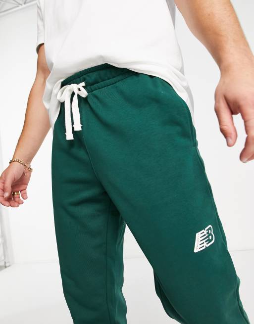 New Balance stacked logo trackies in green, 2 of 4
