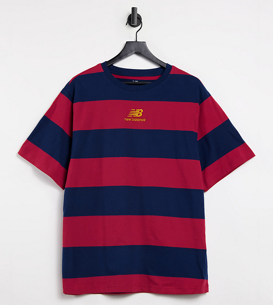 New Balance striped T-shirt in red and navy Exclusive to ASOS