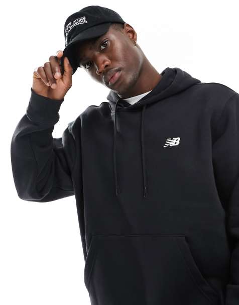 New Balance – Svart hoodie i borstat tyg med liten logga - view 1