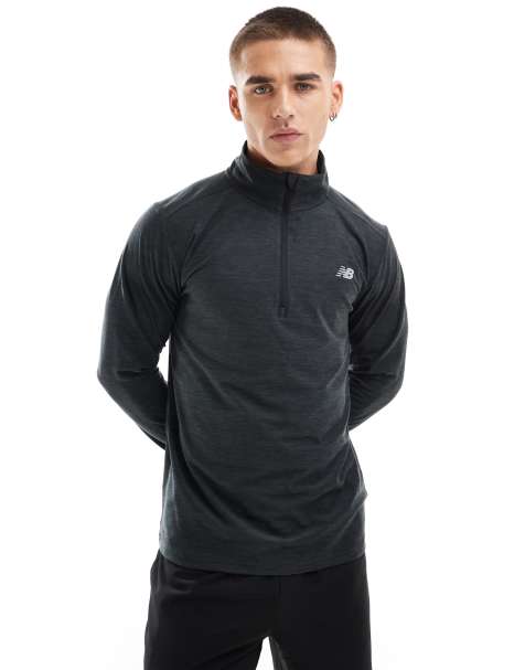 New Balance – Svart sweatshirt med 1/4-lång dragkedja - view 1